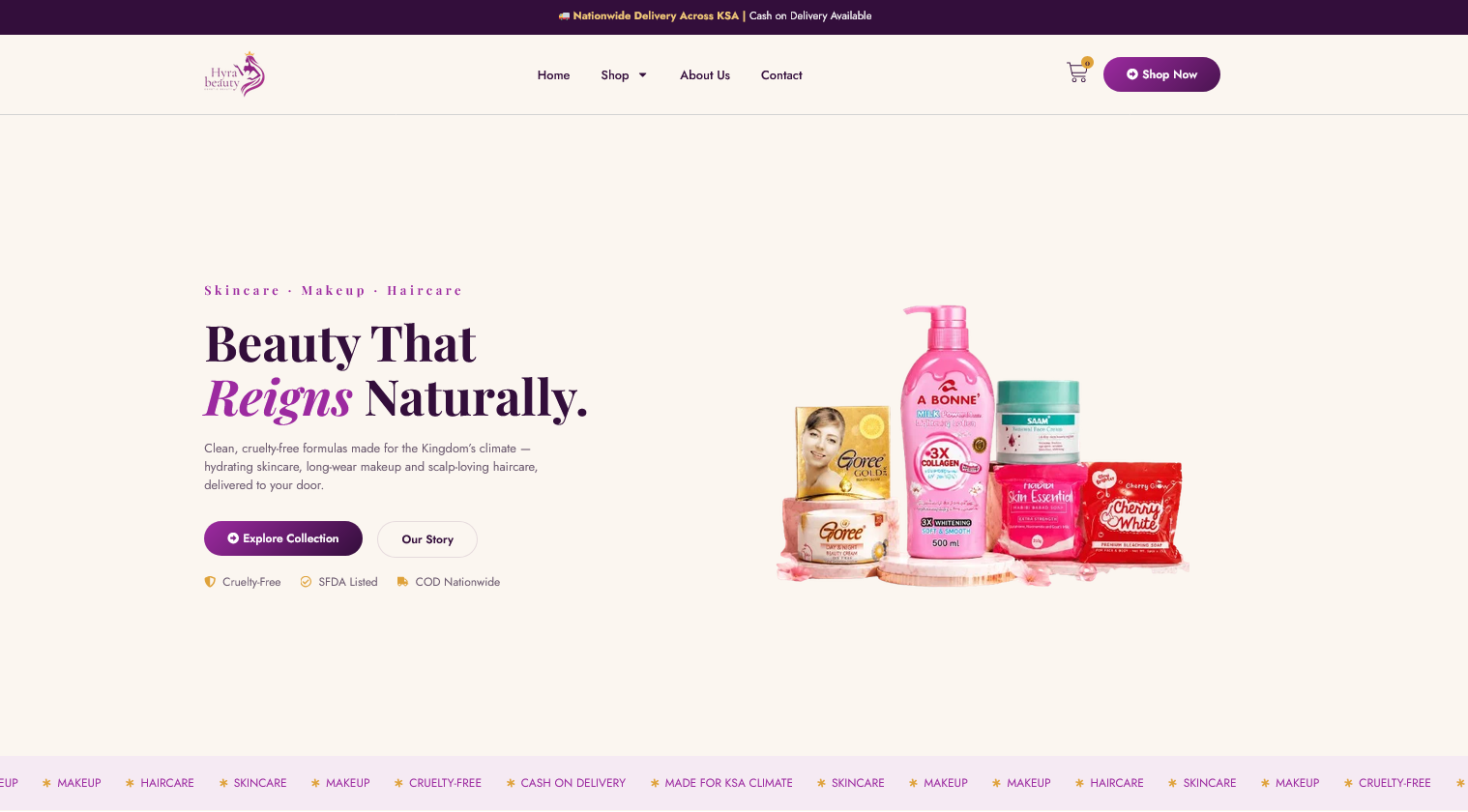 Client website screenshot